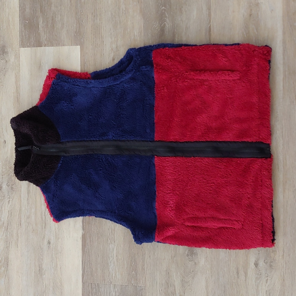 NWT Original Use Men's Fleece Vest Full Zip Lightweight Jacket Blue/Red Size S